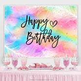 Schillernde Feder Happy Birthday Hintergrund für Mädchen